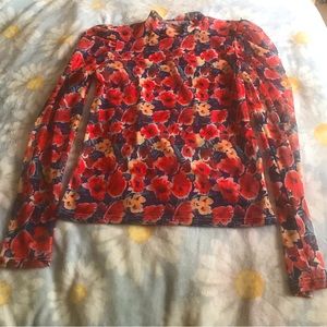 Ladies sheer floral blouse